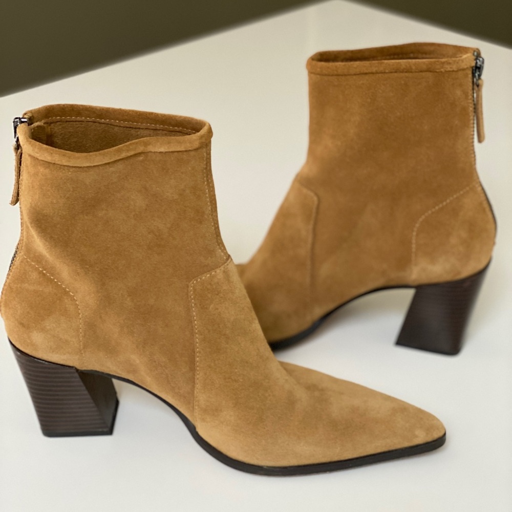 Zara Tan Suede Ankle Boots